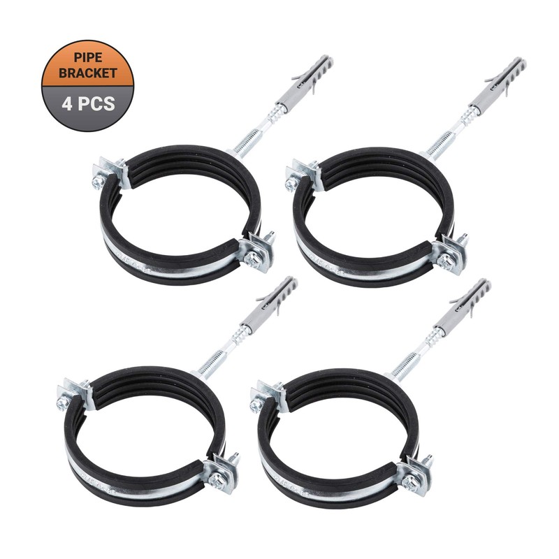 (Pack of 4 pcs) Anti Vibration Single Metal Pipe Brackets