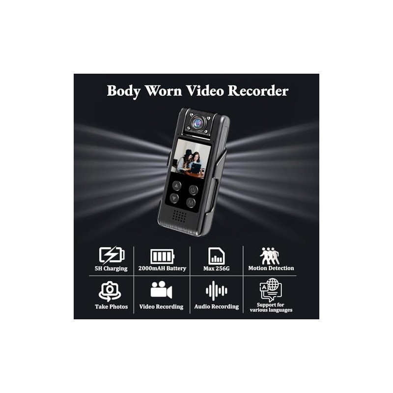 Grabador de Vídeo 4K Ultra HD para Uso Corporal con