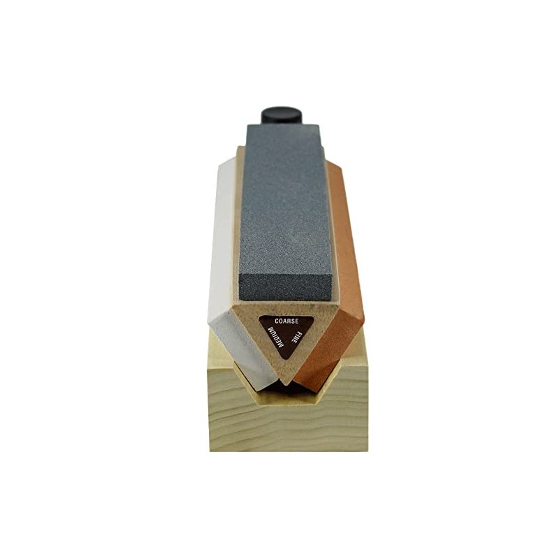 Arkansas Tri-Hone Knife Sharpener - 3 Stones 8" Multicolor