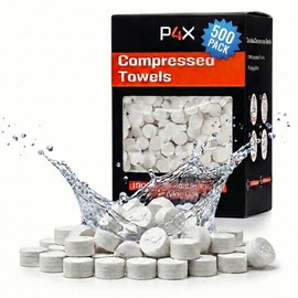 Compressed Towel Tablets - 100% Bamboo Camping Toilet Paper Tablets, Great for Hiking, Travel and Backpacking - Disposable Washcloths, Body Wipes, Paper Towel Coin Tissue - 500 Pack