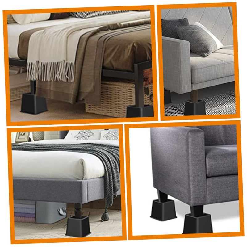 Ciieeo 4pcs Furniture Riser Blocks for Bed Frame Table Elevation
