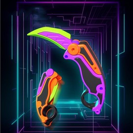 3D Claw Fidget Knife Toy Anxiety and Stress Relief Toys Plastic Gravity Toy - Color: Orange with light