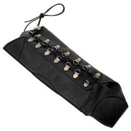 SUPVOX Archery Arm Guard Pu Leather Forearm Protector for Outdoor Shooting Practice Comfortable Shooting Glove with Thumb Wrap and Washable Fits All