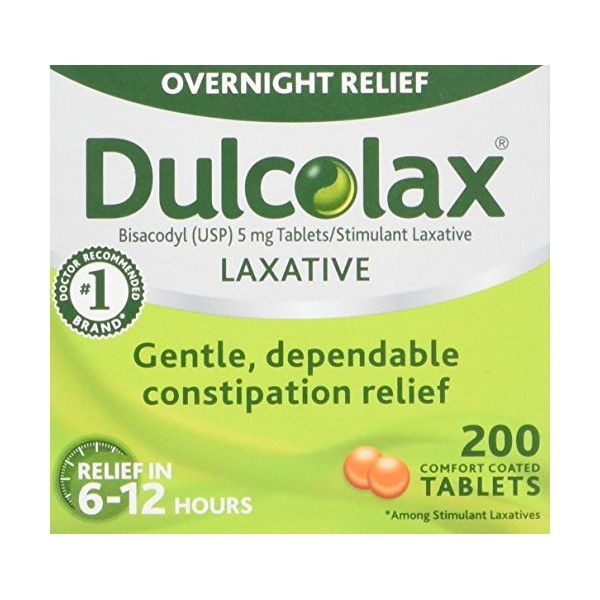 Dulcolax Laxative - 5 mg - 200 Comfort Coated Tablets