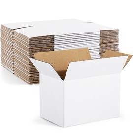 Eupako 6x4x4-Small-Shipping-Boxes-30-Pack-White-Corrugated-Box-Mailers, Cardboard Boxes for Packaging Small Business, Mailing