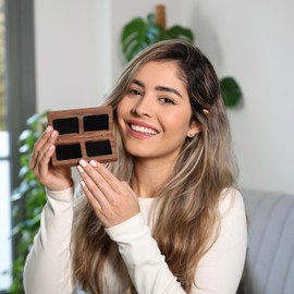 Prazoli Ring Box for Wedding Ceremony - Wooden Ring Bearer Box Wedding Accessories, Double Ring Boxes for Two Rings Case, Rustic Keepsake Wedding Ring Holder, Small His and Hers Ring Box For Couple