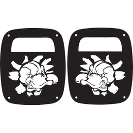 JeepTails Angry Duck Tail lamp Light Covers Compatible with Jeep CJ or YJ and TJ Wranglers Black Set of 2
