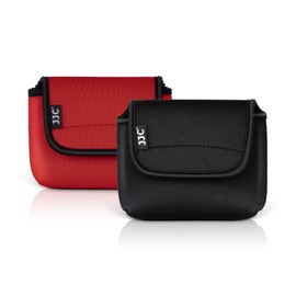 JJC Kompaktkameratasche aus Neopren mit Klettverschluss für Leica Sofort 2, D-Lux 8 Sofortbildkamera Taschen Organizer, Rot