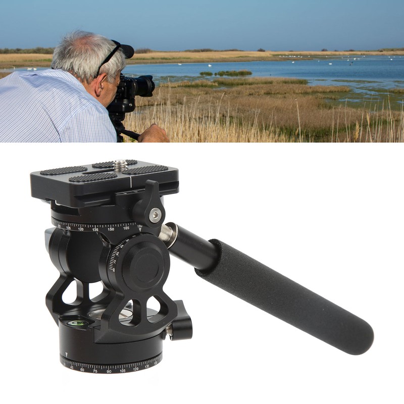 Video Tripod Head Aluminium Alloy Adjustable Portable Damping Stable Fluid