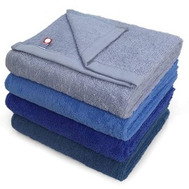 Murakami Towel, Imabari Towel, Commercial Use, Face Towels, Set of 4, M Color, 13.4 x 33.9 inches (34 x 86 cm), For Beauty Salons, 100 Colors, Lightweight, Thin, Room Drying, Absorbent and Quick