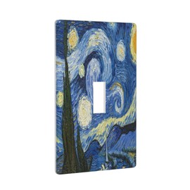 Toggle Light Switch Wall Plate Cover Starry Night Print,1-Gang Light Switch Wall Plate Cover Decorative Single Gang Switch Plate Cover
