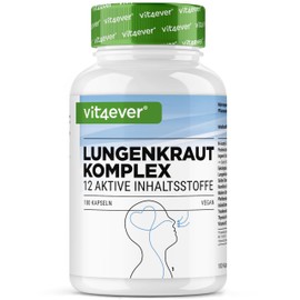 Lungwort - 180 Capsules - High Dose Lungwort Breath Complex with Eucalyptus, NAC, Peppermint, Thyme, Sage, Ginger Extract - Vegan
