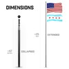 G128 Combo Pack: 25 Ft Telescoping Aluminum Flagpole (Black) &