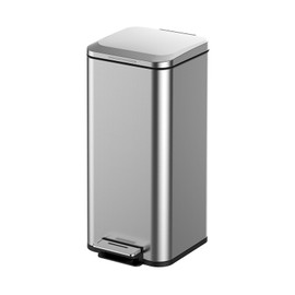 DYTesa 30 Liter/8 Gallon Trash Can, Stainless Steel Kitchen Garbage Bin with Soft-Close Lid, Hands-Free Foot Pedal, and Removable Inner Bucket for Bedroom, Bathroom, Office