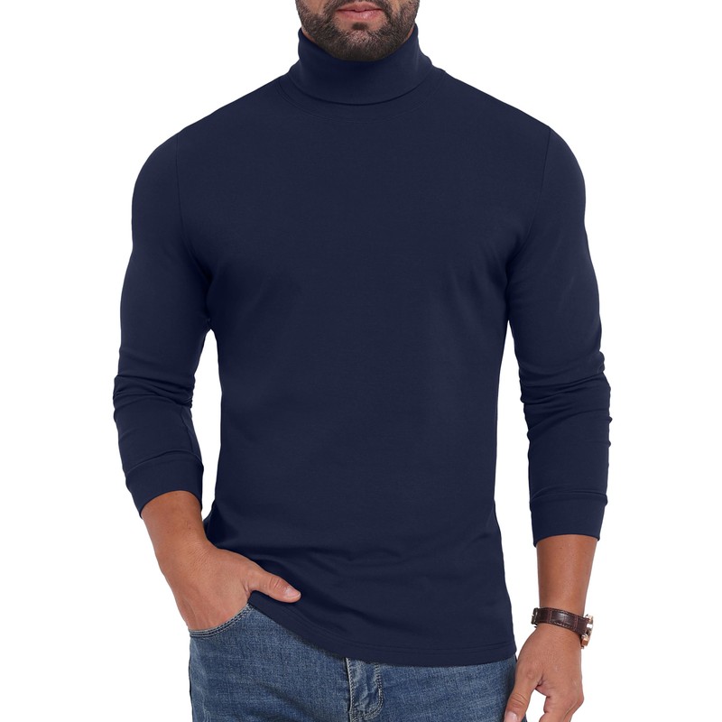 Sailwind Men's Thermal Pullover Sweater with Lightweight Turtleneck and Long