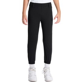 DEVOROPA 2T/3T/4T/5T to Big Kids Youth Boys Baseball Pants Girls Softball Pants Fast Pitch Tee Ball Practice Pants Pockets Black 6Years