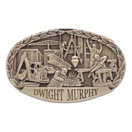 Indiana Metal Craft Solid Brass Men's Construction Engravable Belt Buckle - Customizable, Durable and Versatile - Made in USA