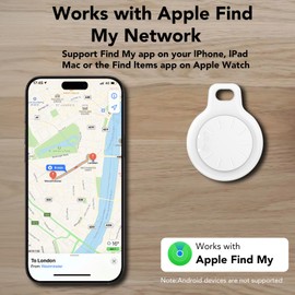 Air Tag-4 Piece, Suitcase Tracker Compatible with Apple Where's App (iOS Only), Key Finder for Keys, Luggage, Suitcase, Wallet, IP67 Waterproof, White