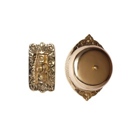 A29 Victorian Wireless Twist Doorbell, Solid Brass Mechanical Chime in Polished Lacquered Finish - Vintage Doorbell for Homes with Manual Hand Turn Chime, Decorative Classic Design, Easy Installation