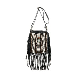 Black Boho Bag | Real Leather | Fringe Purse | Bohemian Bags | Hobo Tote Handbag