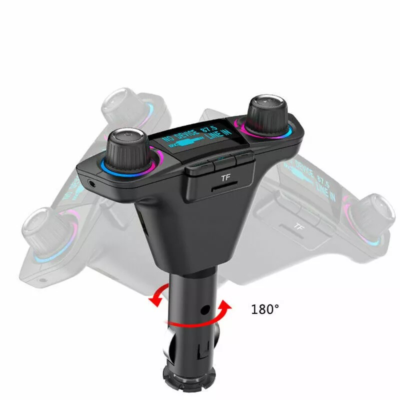 Batery Connection Bluetooth Car FM Transmitter MP3 Player Hands free