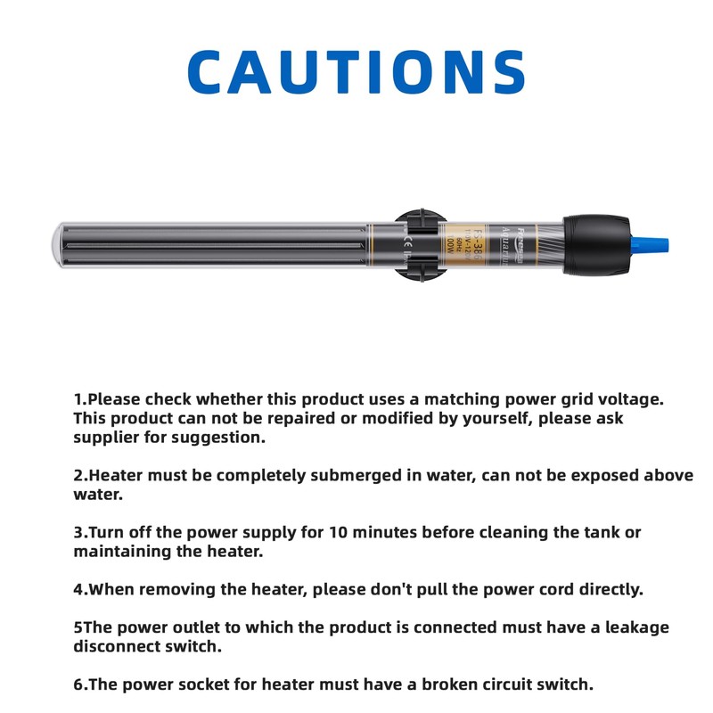 FREESEA 300 Watt Aquarium Fish Tank Heater with Aquarium Submersible