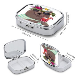 Pill Box Cute Alpaca Large Capacity Every Morning and Afternoon Pill Box with Pills/Vitamins/Dietary Supplements
