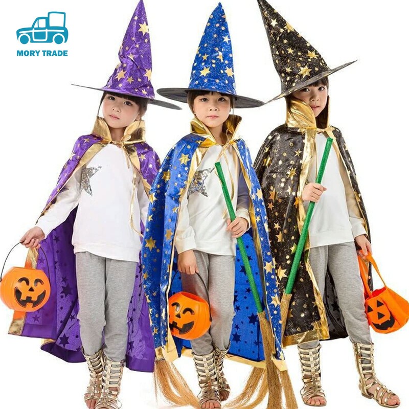 morytrade Cosplay Cloak Hat Set for Kids Witch Wizard Dracula