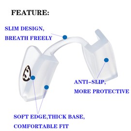 Powerlifting Mouth Guard for All Strength Training Sports, Sports Mouth Guard for Fitness and Weightlifting (1 Pack Clear)