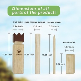 Kubb Yard Game Set, Garden Wood Outdoor Tossing Game, Giant Outdoor Chess Game for Kids, Adults & Backyard Lawn articulate  board game