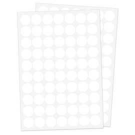 Ouzoustate 1" White Dot Stickers 1050 PCS Round Circle Stickers Colored Coding Labels (White)