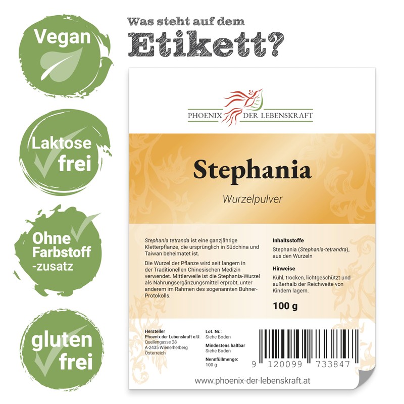 Stephania Powder - 100 g, Stephania Tetrandra, Finely Ground, Natural,
