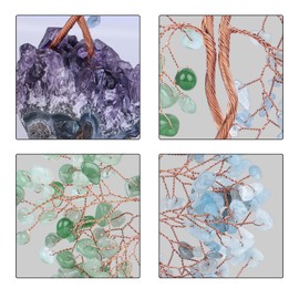 Nupuyai Crystal Tree Feng Shui Money Tree Tree of Life Gemstone Tree with Amethyst Druze Stone Base for Good Luck and Home Decoration