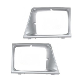 Front Right Passenger & Left Driver Side Pair Head Light Molding Insert Cover Grille Trim Replacement Set of 2 for 1997-2002 Ford Econoline Van Silver FO2512158 FO2513158 F7UZ13052AAA F7UZ13064AAA