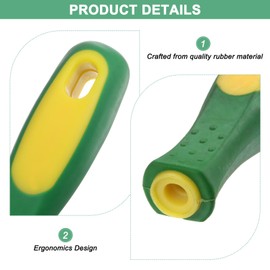 M METERXITY 3-Pack Rubber File Handle, 4.45 Inch Ergonomics Medium Handles with Strong Metal Rings 0.3" Round Hole File Handles for 14"-16" File/Screwdriver [Yellow Green]