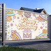 Avezano Avezano Groovy Birthday Backdrop Banner Retro Hippie Boho Girl