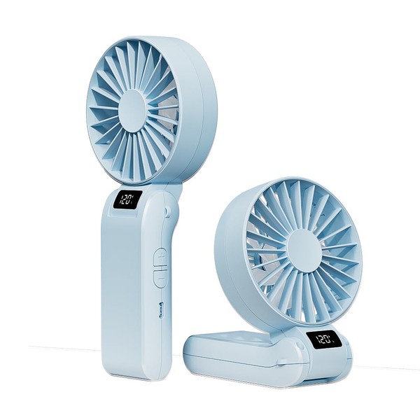 I-SHUNFA Mini Folding Fan with 150 Adjustable Speeds (Blue (120