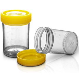 2pc 120ml, RE-GEN Premium Reusable Leak Proof Specimen Liquid Measuring Container Sample Cup Pots - Ideal for Healthcare, Lab, Home, Kitchen