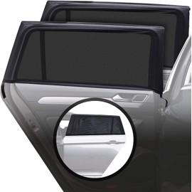 CARAMAZ Children's Car Sun Protection with UV Protection – Size XL for Large and Very Large Windows up to Van Size – Pack of 2, Colour: Black