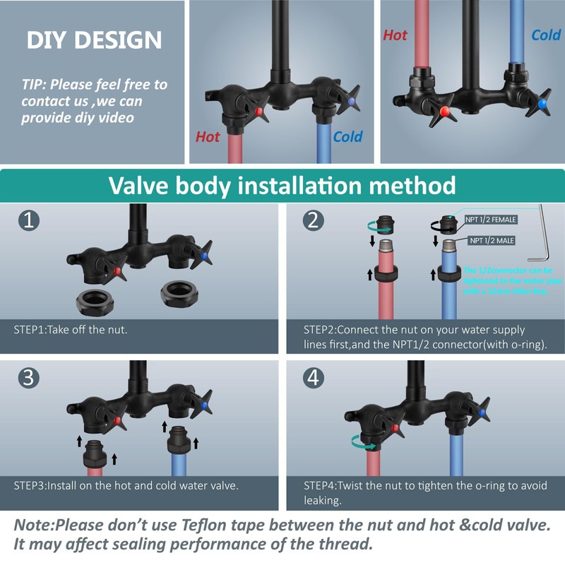 Aolemi Wall Mount Outdoor Shower Kit,Outdoor Shower Fixtures Faucet System