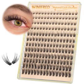 Winifred Natural Lash Clusters Eyelash Clusters C Curl Individual Lashes Wispy Lashes Clusters 8-16mm Cluster Eyelash Extensions 192pcs DIY Lash Extension