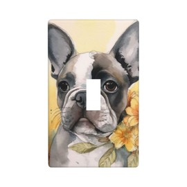 French Bucket Dog Fun Wall Plates Light Switch Cover Decorative Single Toggle Switch Plate For Kitchen Bathroom Living Room