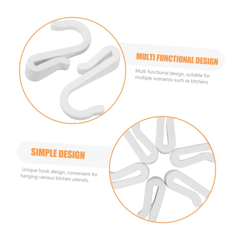 Kichvoe 6pcs Kitchen Wall Hooks Compact S Shape Plastic Hangers