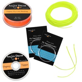 Yellow WF Fly Fishing Line Kit 7WT Fly Fishing Line Leader Braided Backing Fish Line