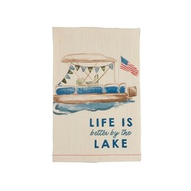 Mud Pie Life is Better Lake Icon Towel; 26" x 16 1/2"