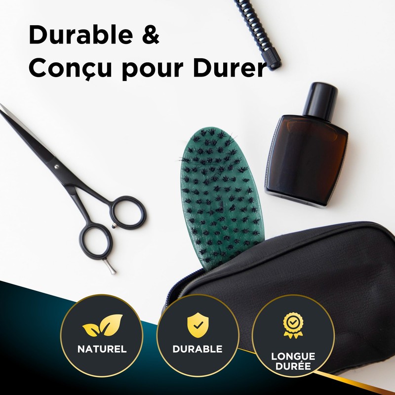 Anti-Static Beard Straightener, Vegan Agave Bristles, Compact Design