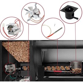 Outspark Auger Motor Replacement Parts for All Pit Boss/Traeger Wood Pellet Grills and Camp Chef Smoker Grill,with 1 Auger Motor Shaft Nuts and Bolts