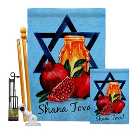 Ornament Collection Shana Tova Garden House Flag Kit Religious Faith Hope Grace Peace Dove Christian Religion Easter Decoration Banner Small Yard Gift Double-Sided, Made in USA