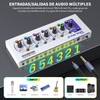 Mini Audio Mixer,Stereo Line Mixer for Sub-Mixing,Ultra Low-Noise,4-Channel,Microphone Independent Control,