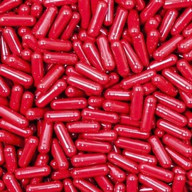 100 Size 1 Red Empty Gelatin Capsules Gelatine Hard Pill Cases Self Fill